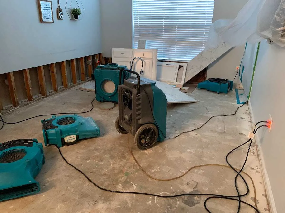 Dehumidifier in flood-cut room for Water Extraction & Removal in Gallatin